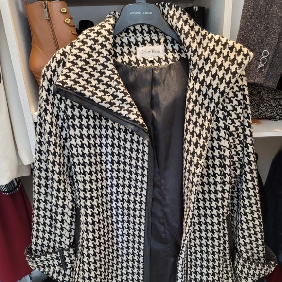 Calvin Klein Jackets & Blazers - Calvin Klein Houndstooth wool blend coat